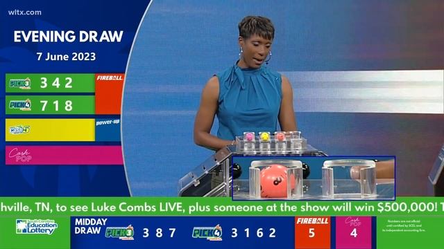 Evening SC lottery results for June 7, 2023 смотреть онлайн