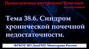 Тема 38.6. Синдром хронической почечной недостаточности.