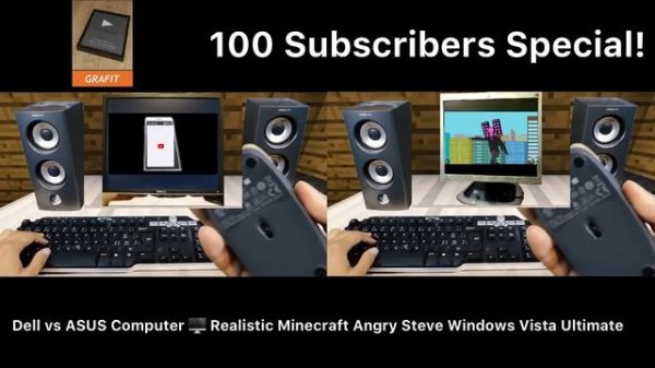 Dell vs ASUS Computer 🖥 Realistic Minecraft Angry Steve Windows Vista Ultimate (100 Subscribers)