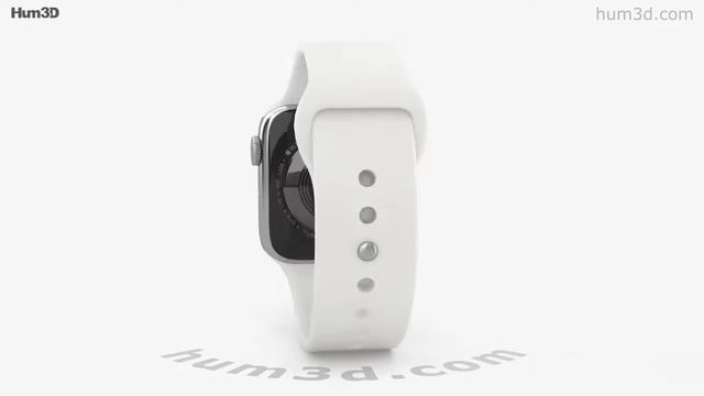 Apple Watch Series 4 40mm Stainless Steel Case with White Sport Band 3D model by 3DModels.org смотреть онлайн