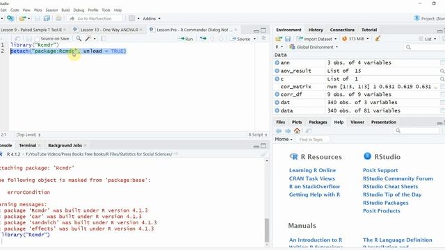 Open R Commander from R Script or from Packages Window смотреть онлайн