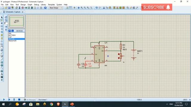 Simple Pulse Generator using 555 timer (Proteus Simulator) смотреть онлайн