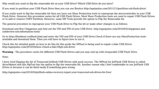 Flipping the Removable Media bit -- alternatives to BootIt? (2 Solutions!!) смотреть онлайн