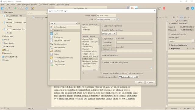 Scrivener 3 for Windows: Text Character Scene Break Separators смотреть онлайн