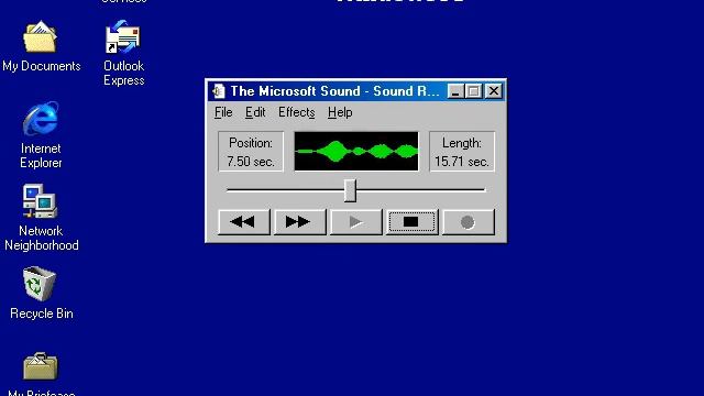 Windows 98 Startup Sound slowed down 2x смотреть онлайн
