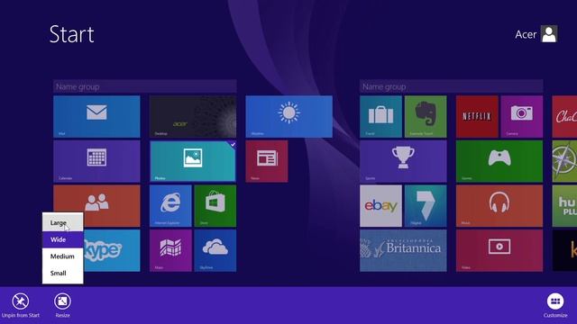 Windows 8.1 - How to Change the Size of App Tiles смотреть онлайн