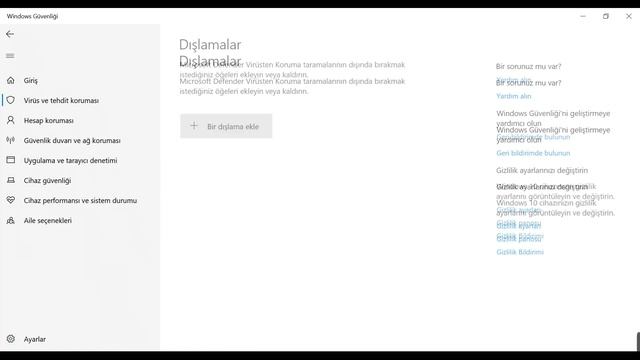 Windows Defender Virus Kalsör Tarama Dışı Bırakma / Windows Defender Virus Folder Exclusion смотреть онлайн