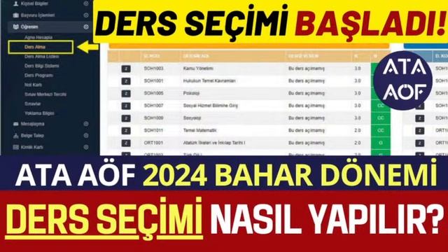 Ata Aöf Bahar Dönemi Kayıt Yenileme, Ders Seçimi Hakkında Canlı Yayın смотреть онлайн