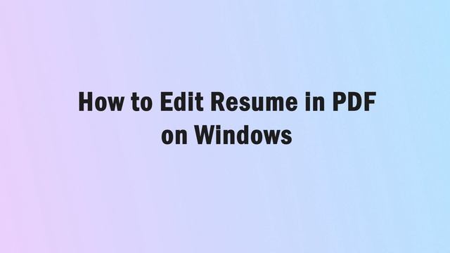 How to Edit Resume in PDF on Windows смотреть онлайн