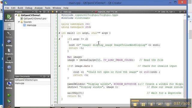 Create a Qt 5 Plain C++ Project for OpenCV смотреть онлайн