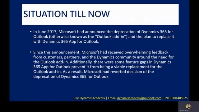 Dynamics 365 Outlook add-in deprecated in Dynamics 365 v9 | Dynamix Academy смотреть онлайн