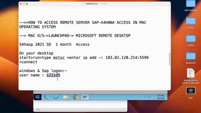 SAP-S4 HANA REMOTE SERVER ACCESS I ON MAC O/S | How to get SAP Server Access for Practice смотреть онлайн