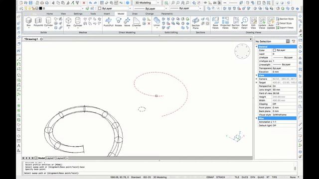 The 3D Sweep command in BricsCAD for Mac смотреть онлайн