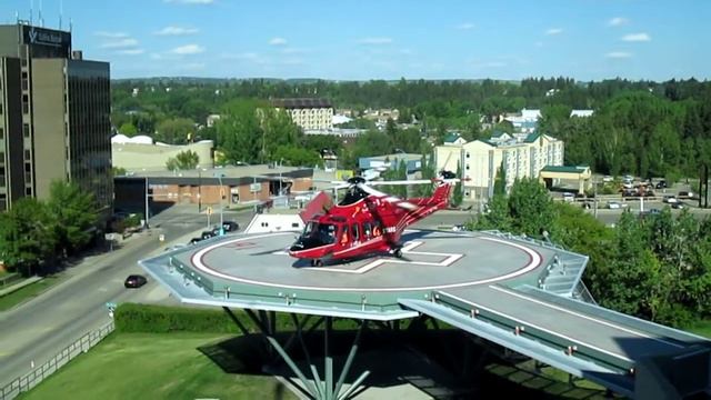 View from my Housemate's Hospital Window - STARS Air Ambulance Take Off смотреть онлайн