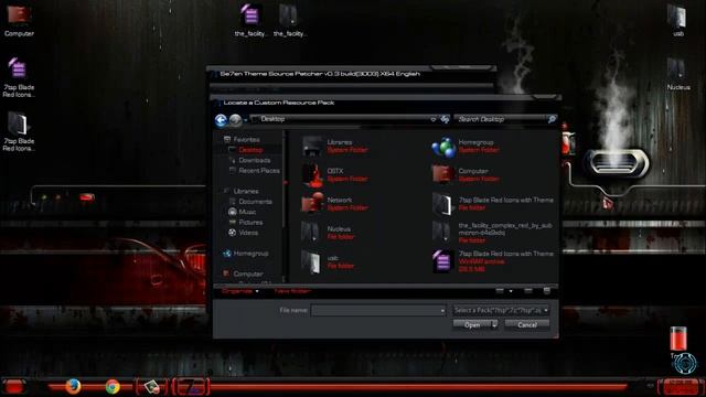 Blade Red amazing theme for Windows 7 + icons смотреть онлайн