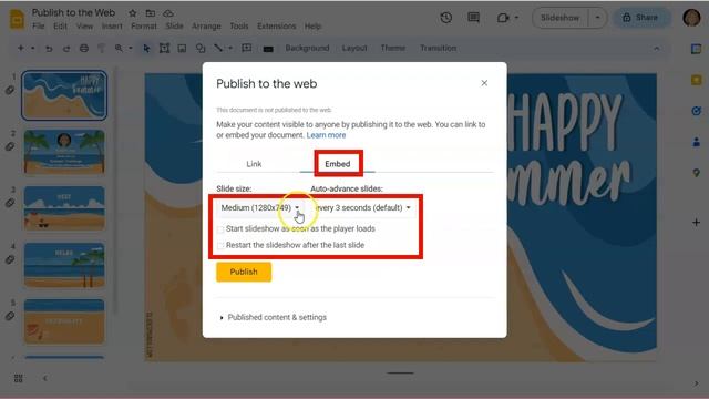 GOOGLE SLIDES - Publish to the Web смотреть онлайн