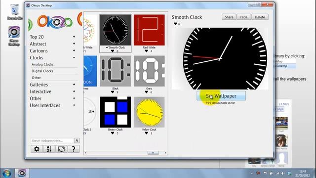 Black 3D Analog Desktop Clock Wallpaper смотреть онлайн
