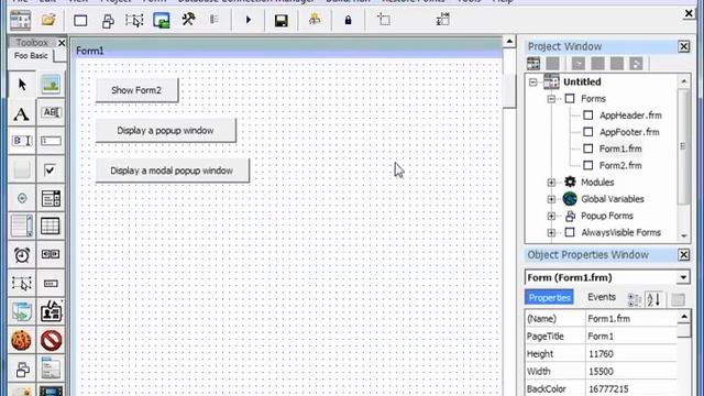 How to show forms and popup windows in Foo Basic смотреть онлайн