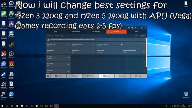 How to record AMD ReLive Ryzen 3 2200G , Ryzen 5 2400G , RX 560 , RX 570 , RX 580 , RX 590 смотреть онлайн