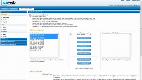 Creating Unified Storage Pools with Mirroring, RAID 5, RAID 6 and Triple Parity RAID