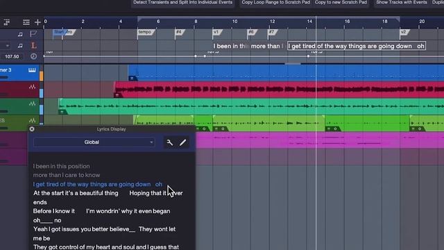 Studio One 6 Lyrics window. How to import lyrics into Studio One from word processors. смотреть онлайн