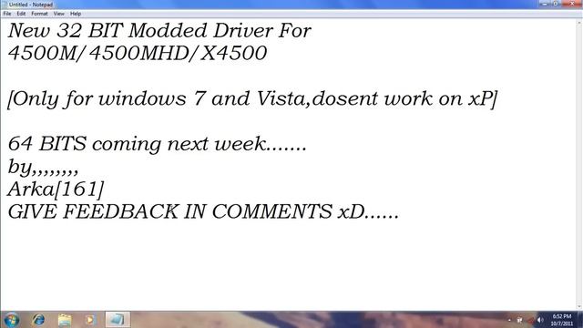 LATEST MODDED DRIVER FOR 4500M\4500MHD\X4500[32 BIT] смотреть онлайн
