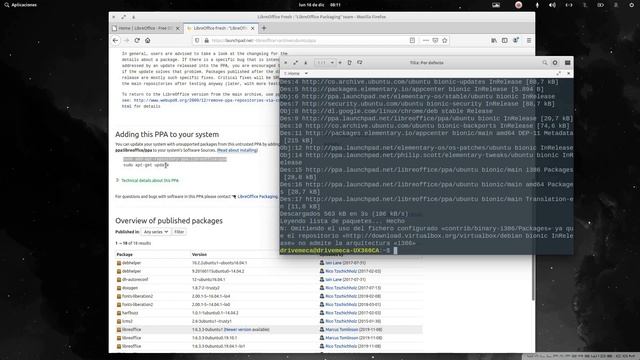 Instalando LibreOffice en elementary OS desde ppa oficial смотреть онлайн