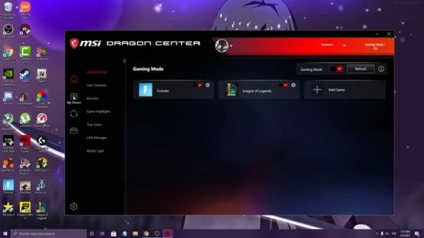 DRAGON CENTER MSI 2021 PC ERROR