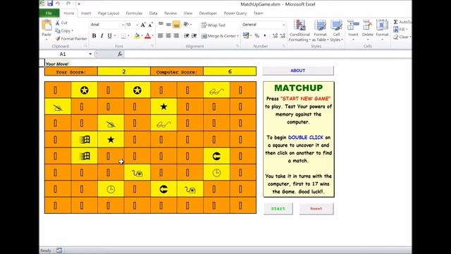 Matching Pairs Game in Excel смотреть онлайн