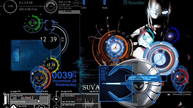 Iron Man & Alienware mix theme for windows 7 смотреть онлайн