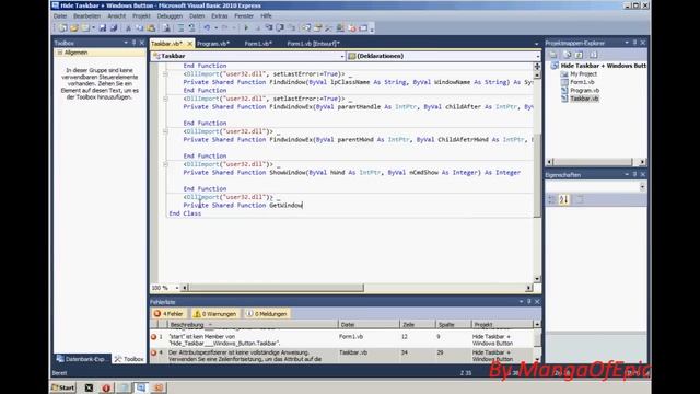 Visual Basic - Hide Taskbar and Startbutton смотреть онлайн