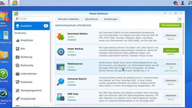 Paket Aktualisierung auf der Synology Diskstation (Schnellanleitung) смотреть онлайн