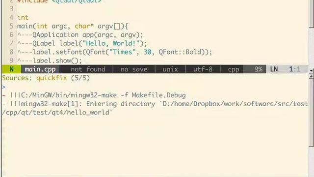quickrun.vim で Qt のビルド смотреть онлайн