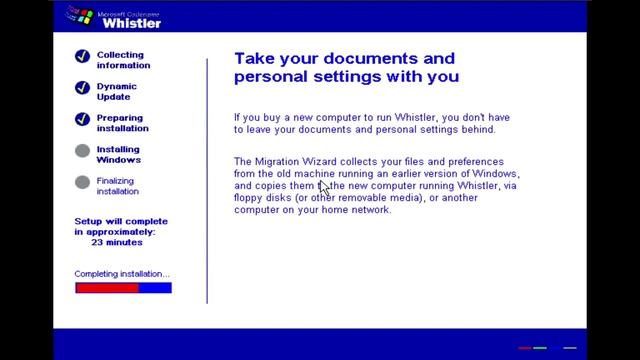 Installing Windows Whistler/Windows XP build 2433 смотреть онлайн
