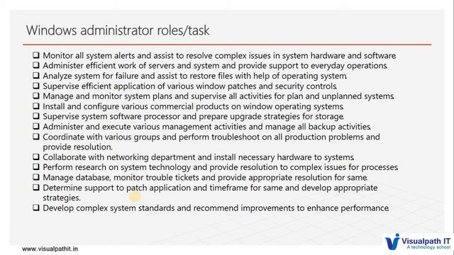 What are the Roles of Windows Administrator || Visualpath смотреть онлайн