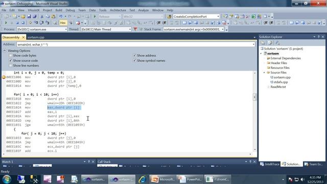 C/C++ Programming Series 2 Part 4 - Assembly language example sorting смотреть онлайн