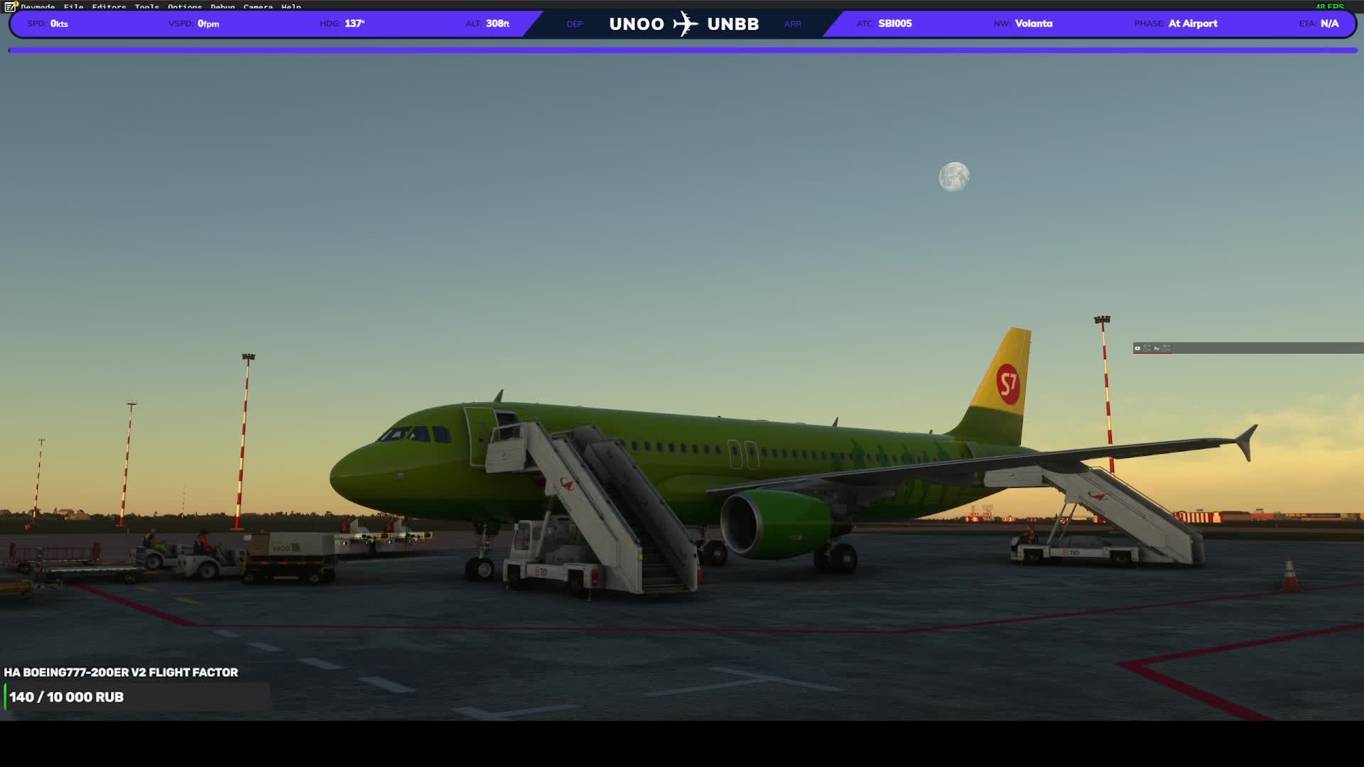 Fenix Simulations A320-200, SBI005, Vatsim, GSX, Omsk(UNOO) - Barnaul(UNBB)