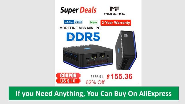 MOREFINE M8S Mini PC Intel N100 DDR 5 Mini Computer 8G/16G M.2 SATA Bluetooth смотреть онлайн