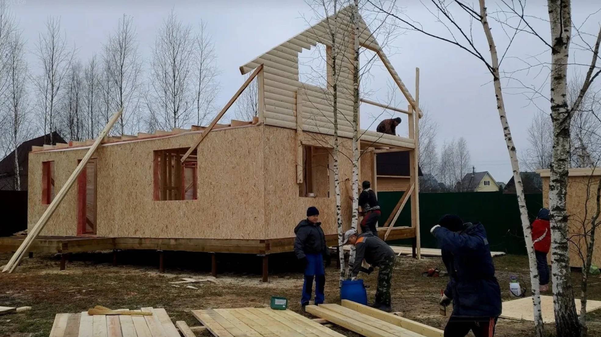 Каркасный дом сборка. Чем обработать доски и брус от плесени, грибка и огня. смотреть онлайн