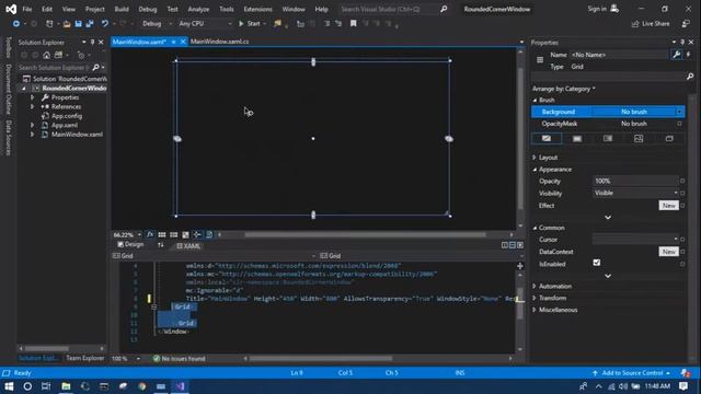 How to Create Rounded Corners WPF Window in Visual Studio смотреть онлайн