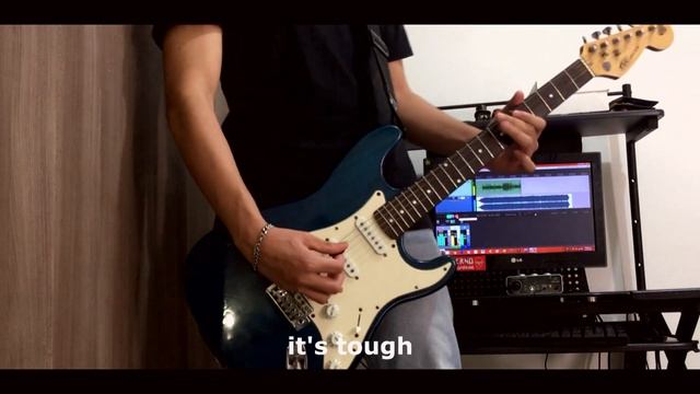 Bon Jovi - Livin´ On A Prayer (Guitar Cover With Lyrics) смотреть онлайн