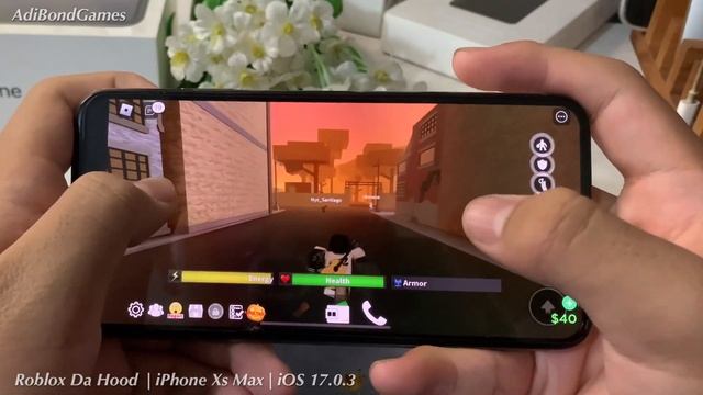 Game Test Roblox Da Hood on iPhone Xs Max iOS 17.0.3 смотреть онлайн