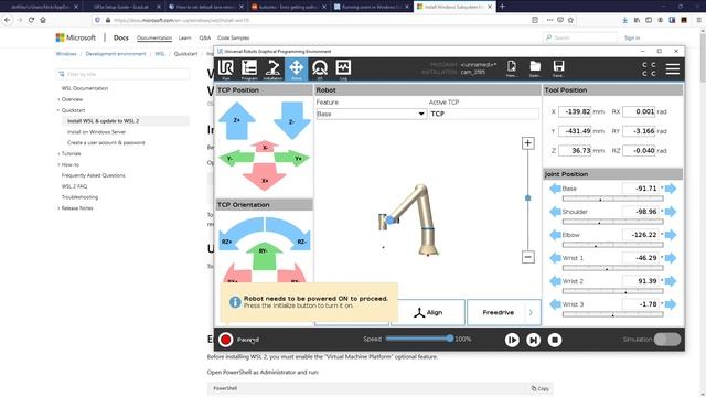 URSim - UR5e Simulation Operating in Windows 10 WSL 2 Ubuntu 20.04 LTS смотреть онлайн