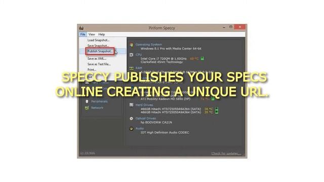 How to Use Speccy in Windows to Publish your Complete System Specifications смотреть онлайн