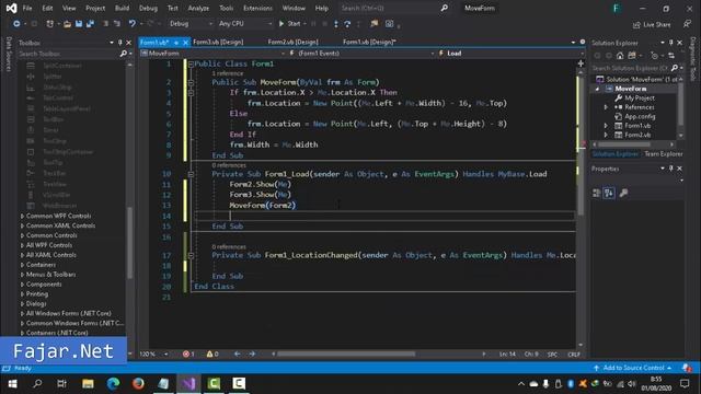 How To Move Form With Other Form | Move Borderless Form | Visual Studio 2019 | VBNET смотреть онлайн