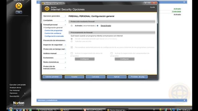 Como desactivar el firewall de Norton INternet Security. смотреть онлайн