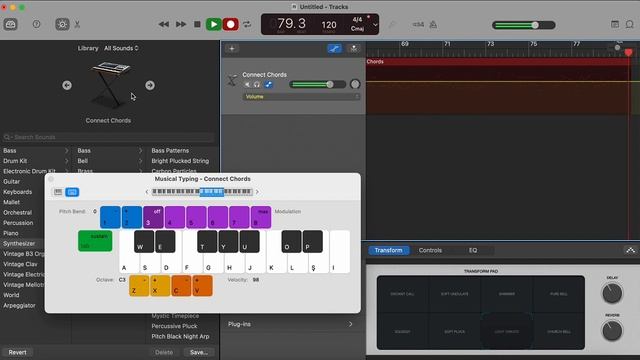 Garage Band : Connect chords playing with akai mpk mini смотреть онлайн