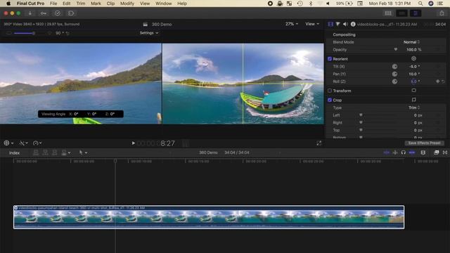 Edit 360 Video in Final Cut Pro - FCPX Tutorial смотреть онлайн