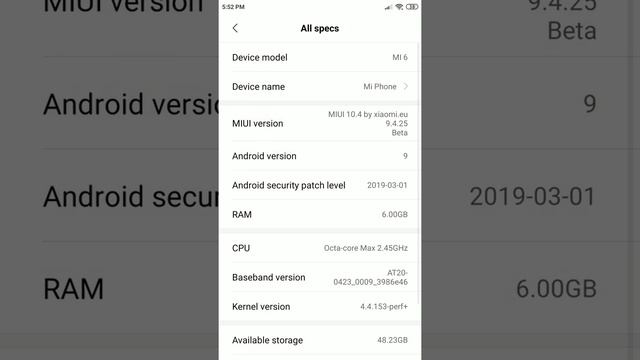 Xiaomi Mi 6 rooted with Magisk on MIUI 10.4 by xiaomi.eu 9.4.25 Beta Android Pie 9 смотреть онлайн