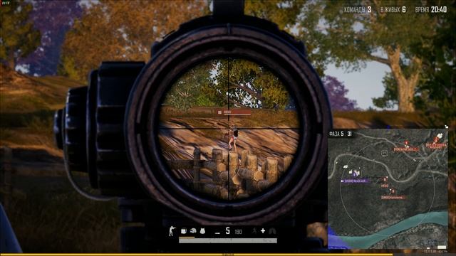 PUBG 1vs6 в конце катки